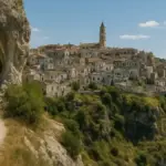 Vitorchiano sopra il banco di tufo: case strette, mura e il grande Moai raccontano tre storie nello stesso borgo